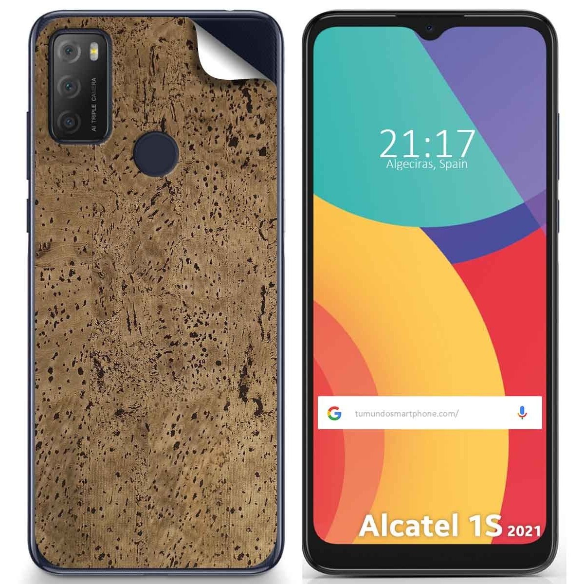 Pegatina Vinilo Autoadhesiva Textura Corcho para Alcatel 1S 2021 / 3L 2021