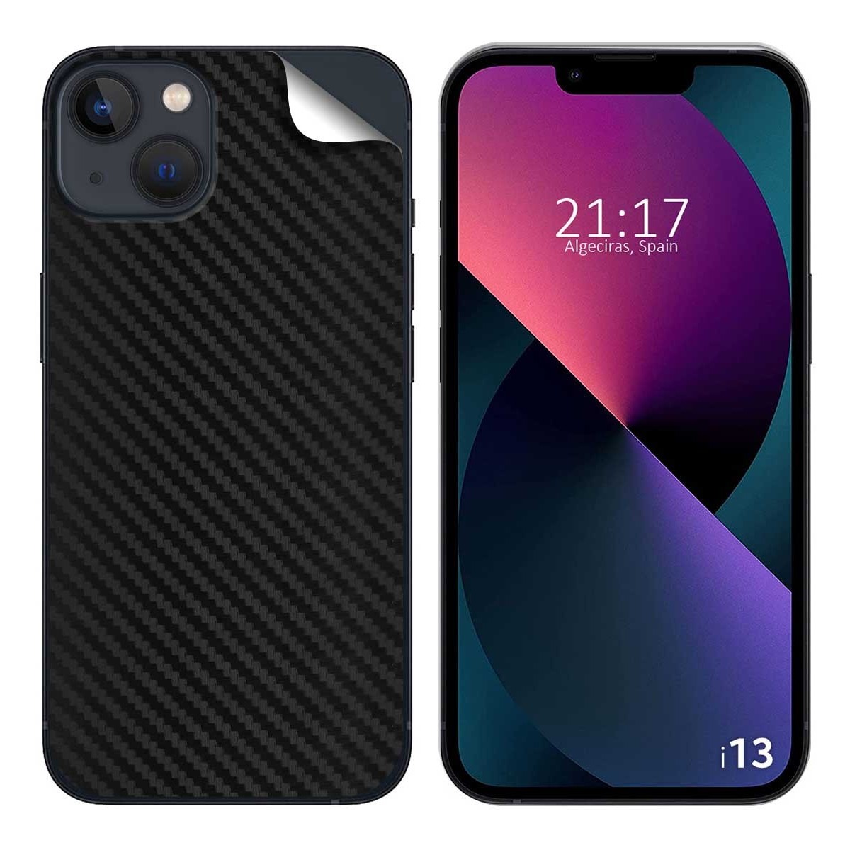Pegatina Vinilo Autoadhesiva Textura Carbono compatible con Iphone 13 (6.1)