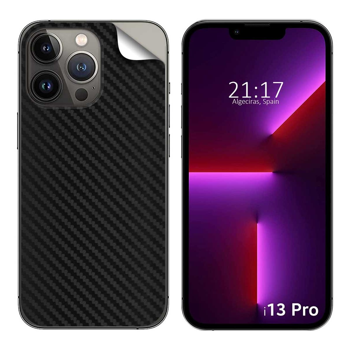 Pegatina Vinilo Autoadhesiva Textura Carbono compatible con Iphone 13 Pro (6.1)