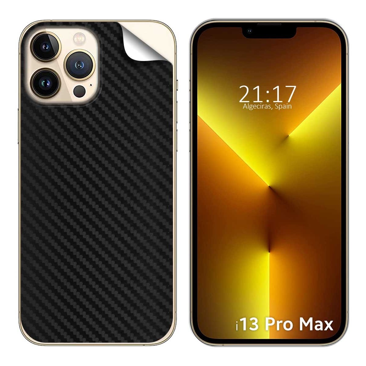 Pegatina Vinilo Autoadhesiva Textura Carbono compatible con Iphone 13 Pro Max (6.7)