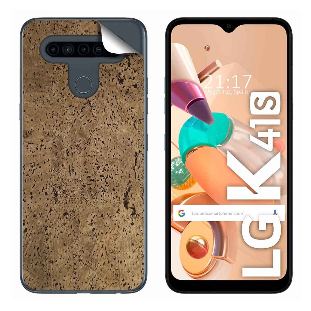 Pegatina Vinilo Autoadhesiva Textura Corcho para Lg K41s / K51s