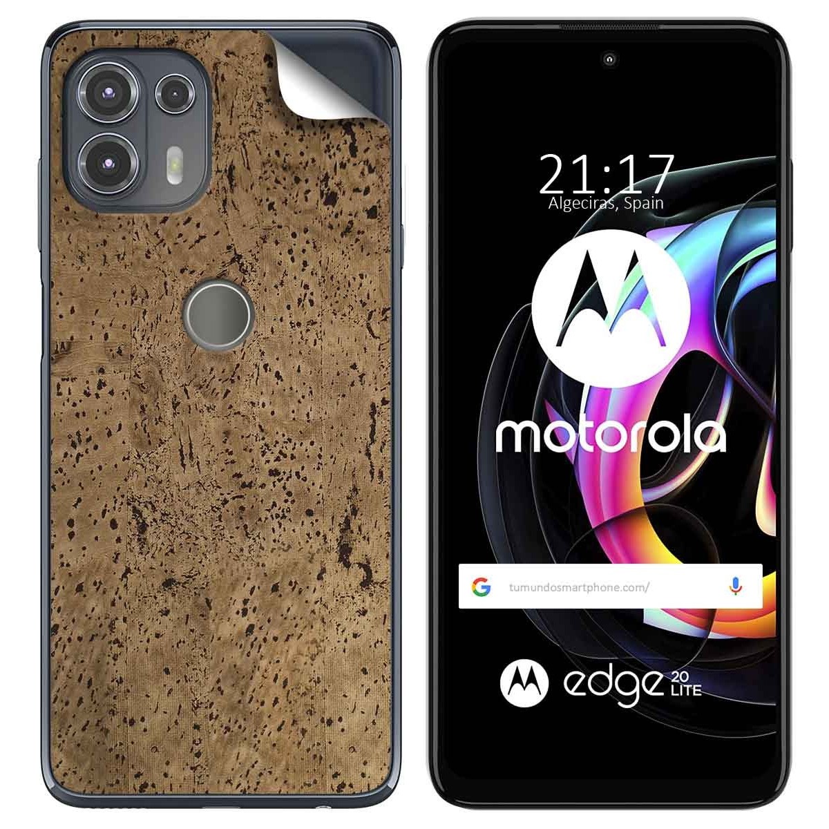 Pegatina Vinilo Autoadhesiva Textura Corcho para Motorola Edge 20 Lite
