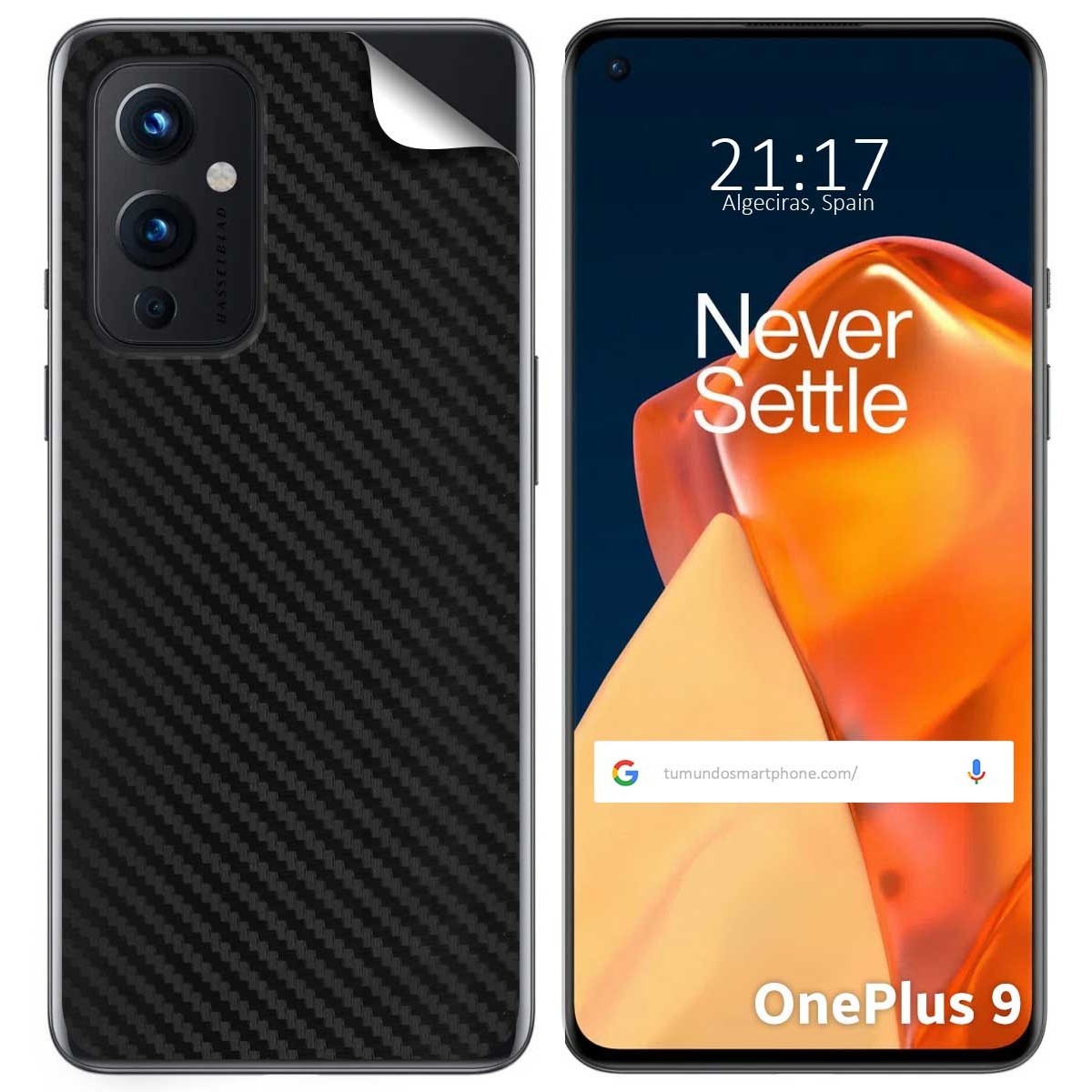 Pegatina Vinilo Autoadhesiva Textura Carbono para OnePlus 9 5G