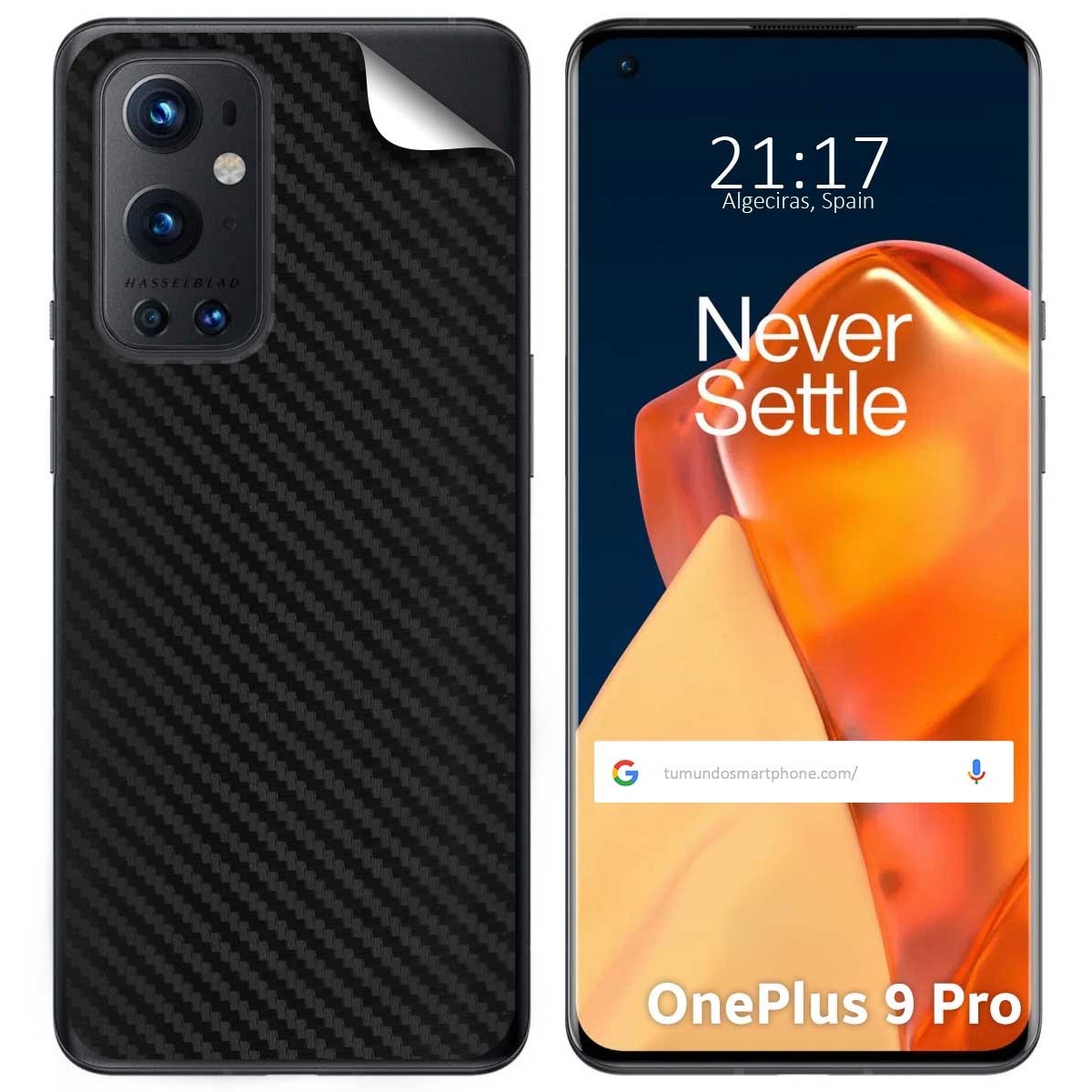 Pegatina Vinilo Autoadhesiva Textura Carbono para OnePlus 9 Pro 5G