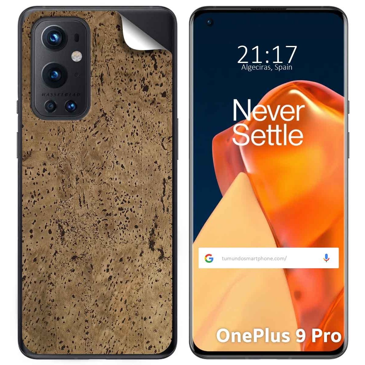 Pegatina Vinilo Autoadhesiva Textura Corcho para OnePlus 9 Pro 5G