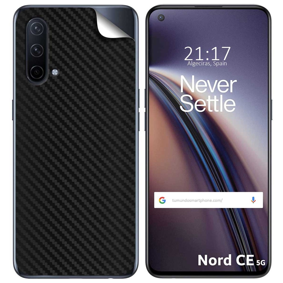 Pegatina Vinilo Autoadhesiva Textura Carbono para OnePlus Nord CE 5G