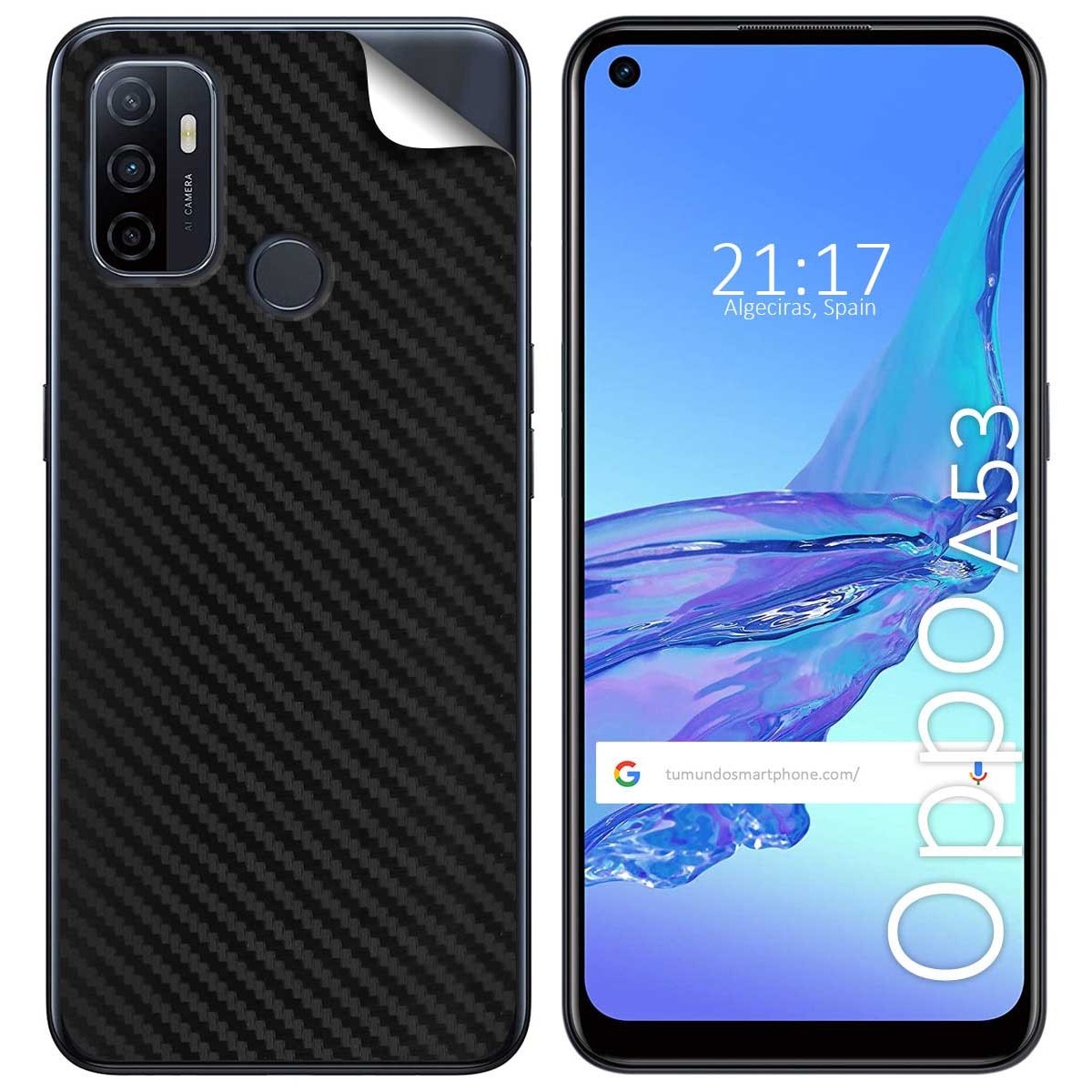 Pegatina Vinilo Autoadhesiva Textura Carbono para Oppo A53 / A53s
