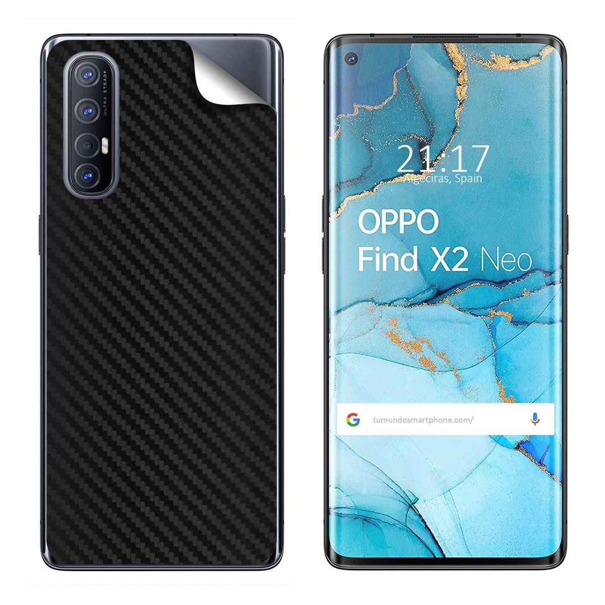Pegatina Vinilo Autoadhesiva Textura Carbono para Oppo Find X2 Neo
