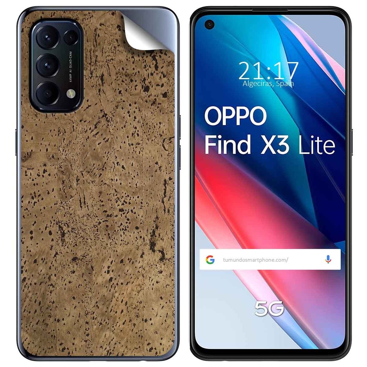 Pegatina Vinilo Autoadhesiva Textura Corcho para Oppo Find X3 Lite 5G