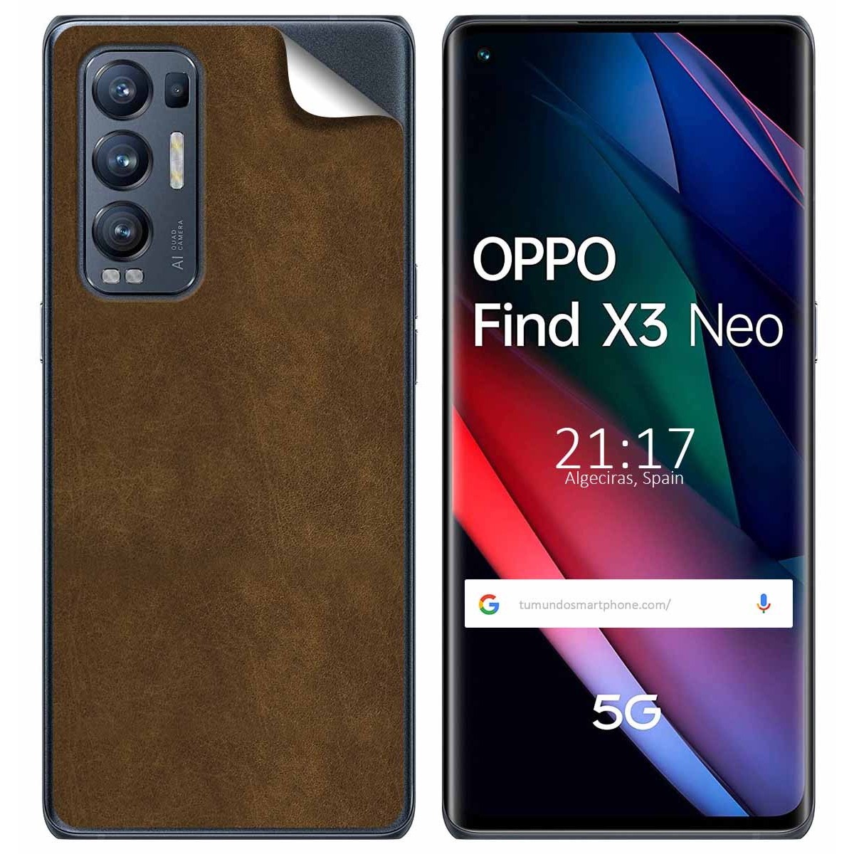 Pegatina Vinilo Autoadhesiva Textura Piel para Oppo Find X3 Neo 5G