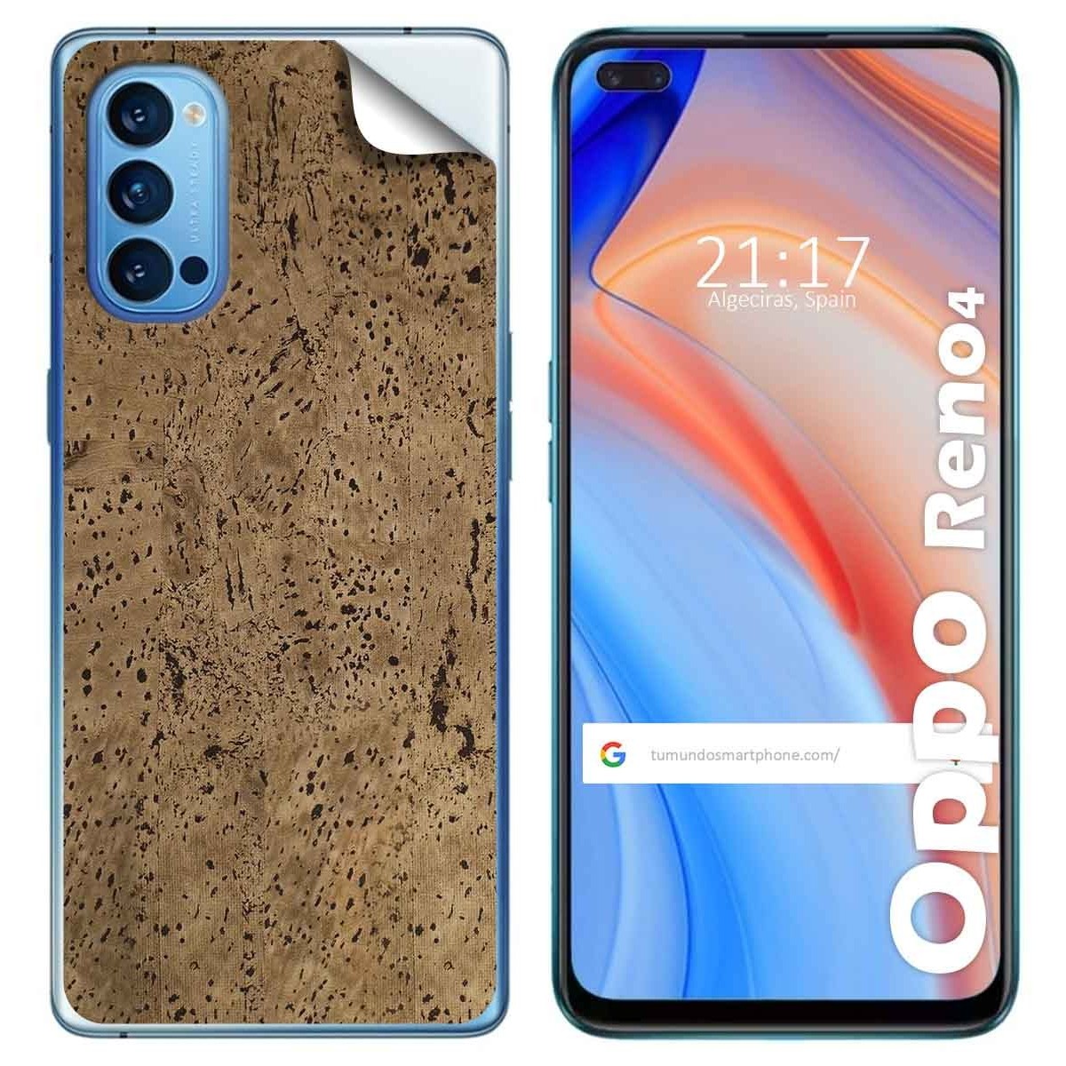 Pegatina Vinilo Autoadhesiva Textura Corcho para Oppo Reno 4 5G