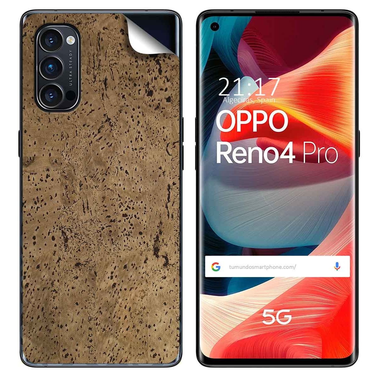 Pegatina Vinilo Autoadhesiva Textura Corcho para Oppo Reno 4 Pro 5G