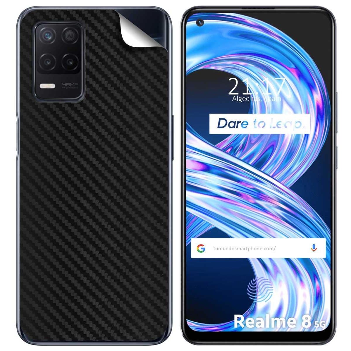 Pegatina Vinilo Autoadhesiva Textura Carbono para Realme 8 4G / 8 Pro