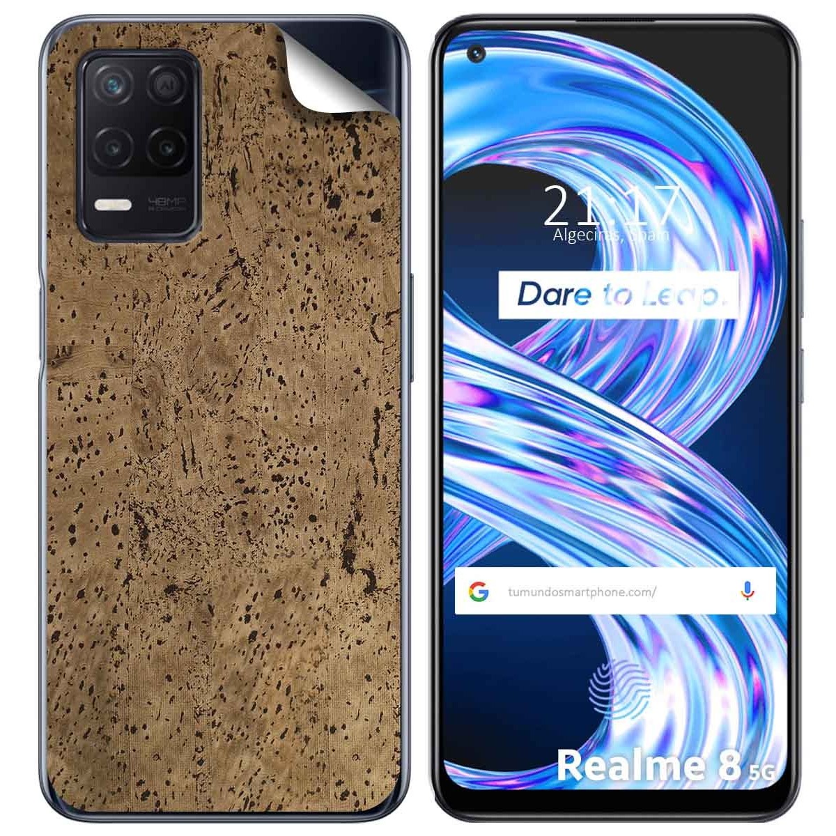 Pegatina Vinilo Autoadhesiva Textura Corcho para Realme 8 4G / 8 Pro