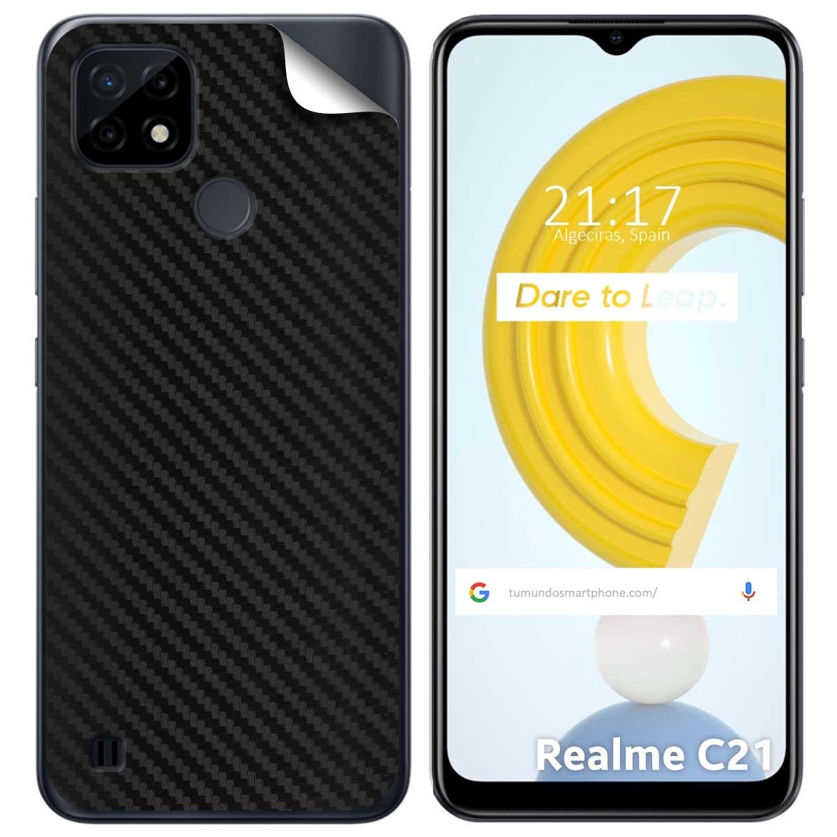 Pegatina Vinilo Autoadhesiva Textura Carbono para Realme C21