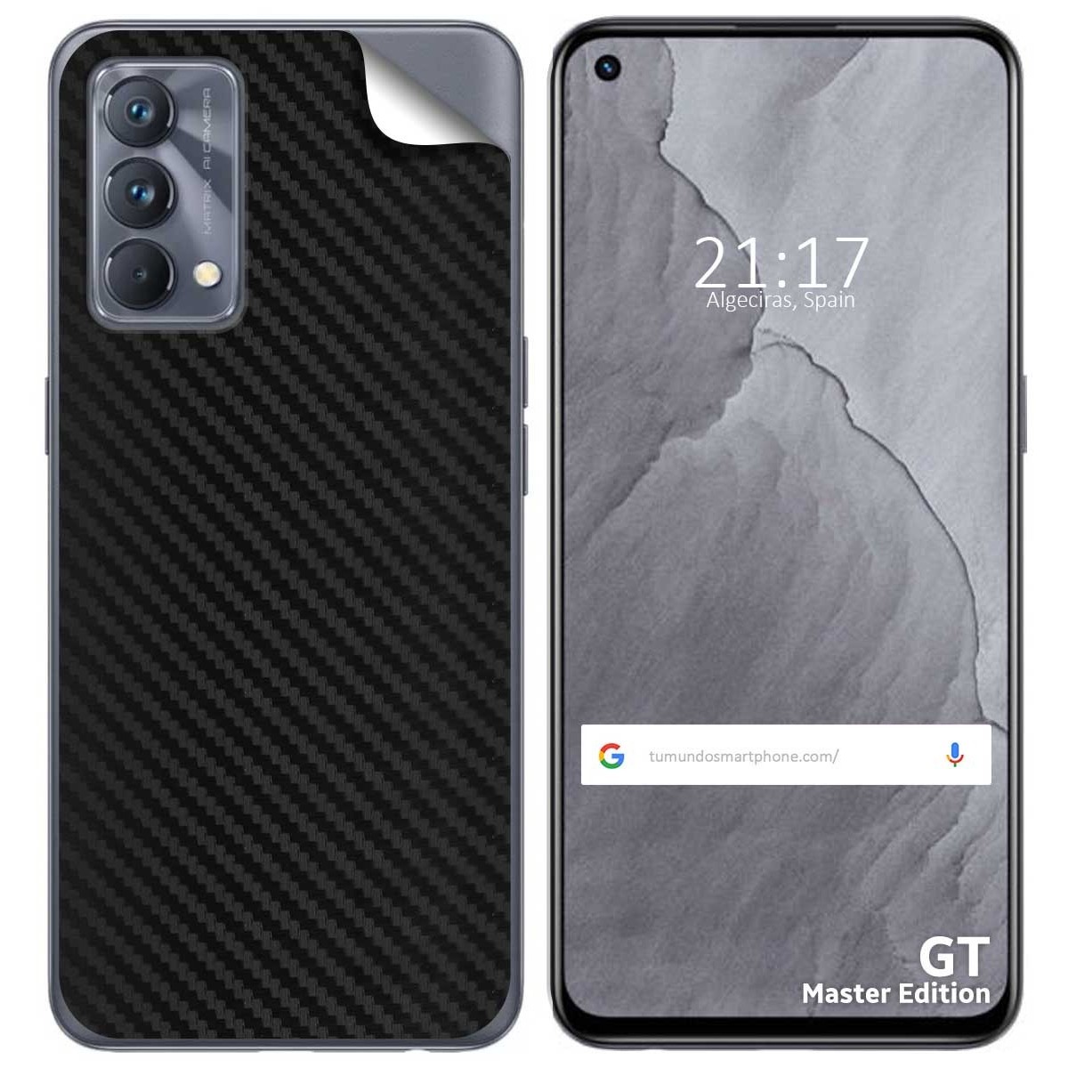 Pegatina Vinilo Autoadhesiva Textura Carbono para Realme GT Master Edition