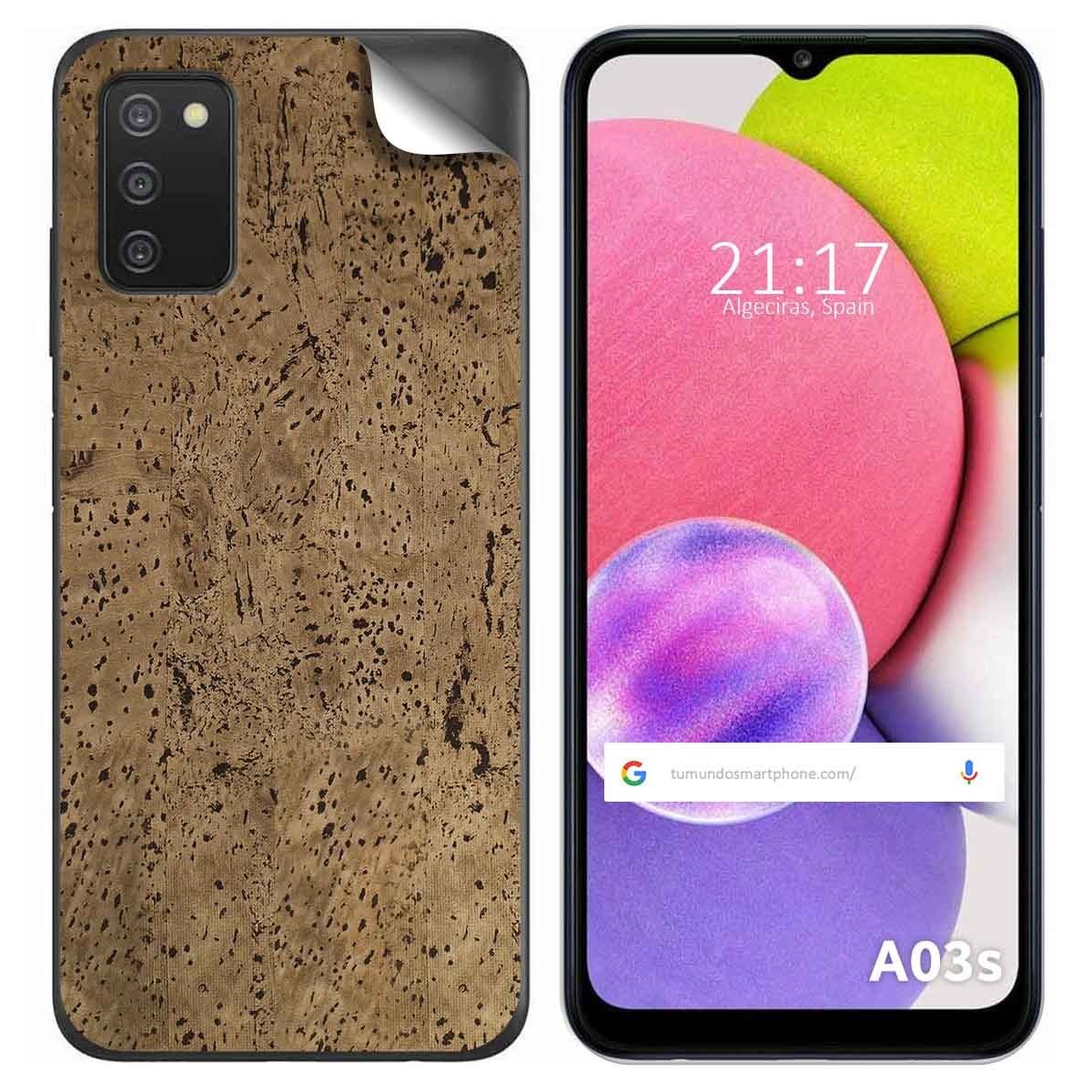 Pegatina Vinilo Autoadhesiva Textura Corcho para Samsung Galaxy A03s