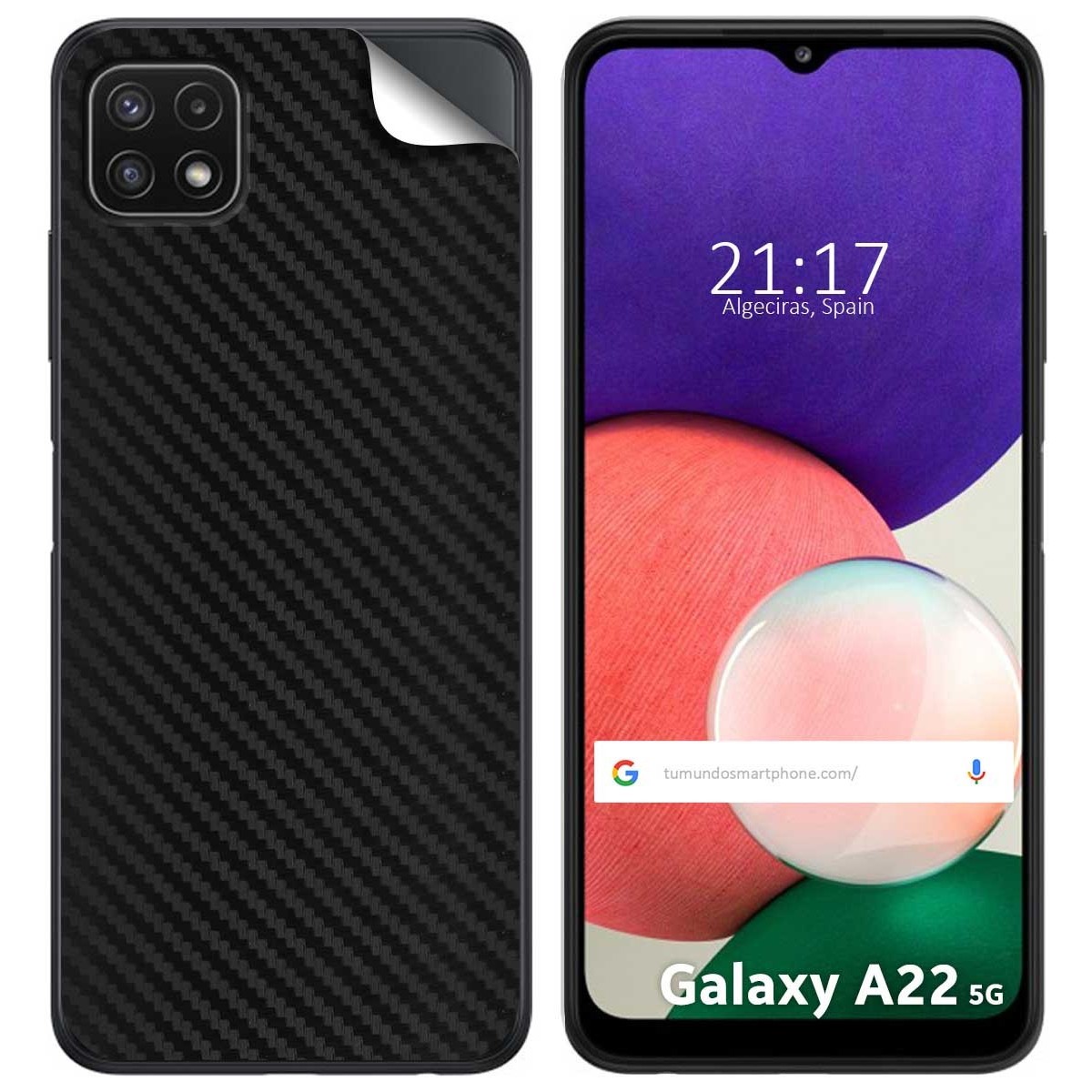Pegatina Vinilo Autoadhesiva Textura Carbono para Samsung Galaxy A22 5G