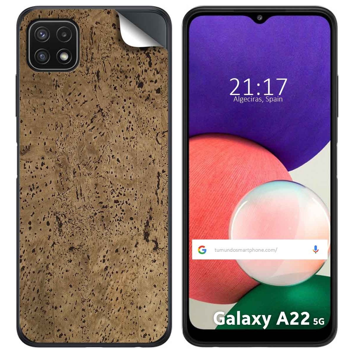 Pegatina Vinilo Autoadhesiva Textura Corcho para Samsung Galaxy A22 5G