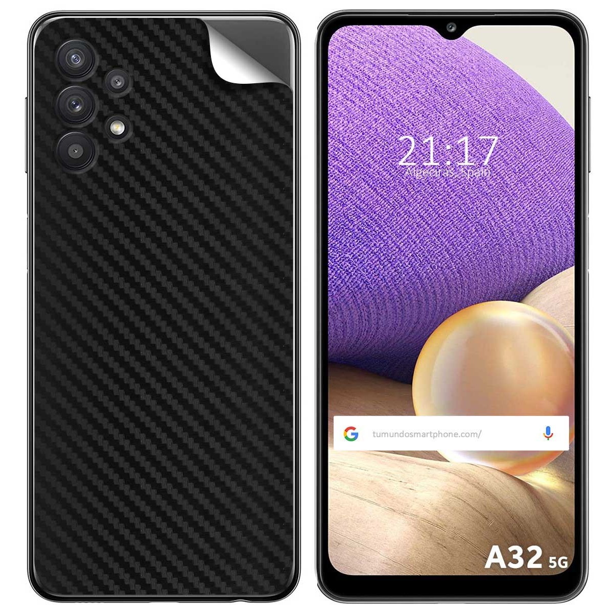 Pegatina Vinilo Autoadhesiva Textura Carbono para Samsung Galaxy A32 5G
