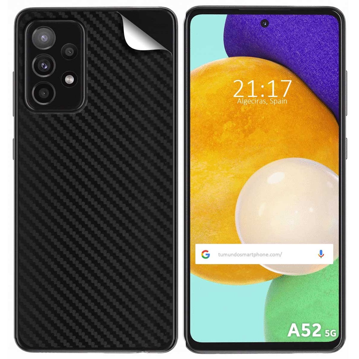 Pegatina Vinilo Autoadhesiva Textura Carbono para Samsung Galaxy A52 / A52 5G / A52s 5G