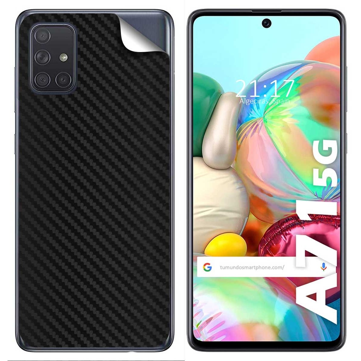Pegatina Vinilo Autoadhesiva Textura Carbono para Samsung Galaxy A71 5G
