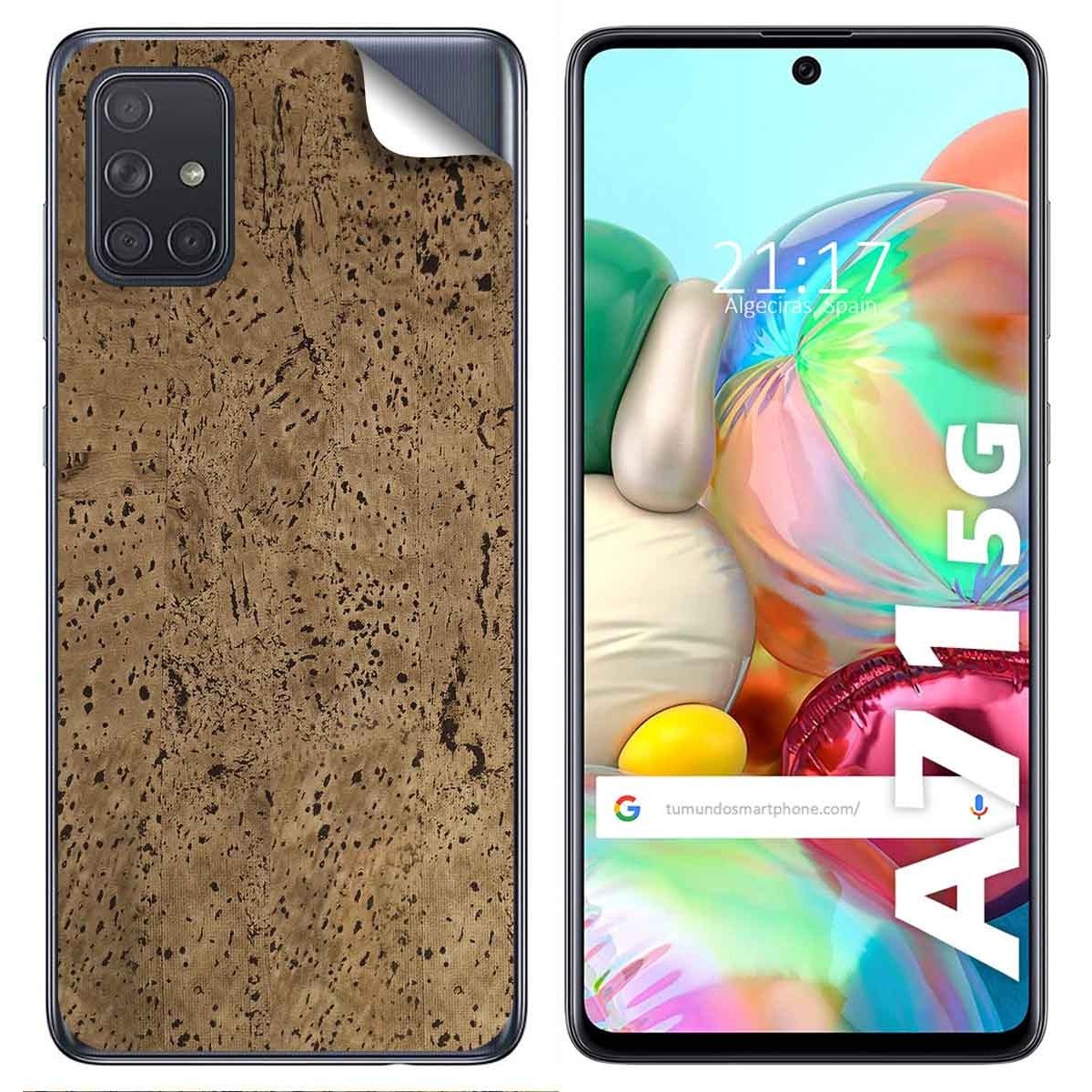 Pegatina Vinilo Autoadhesiva Textura Corcho para Samsung Galaxy A71 5G