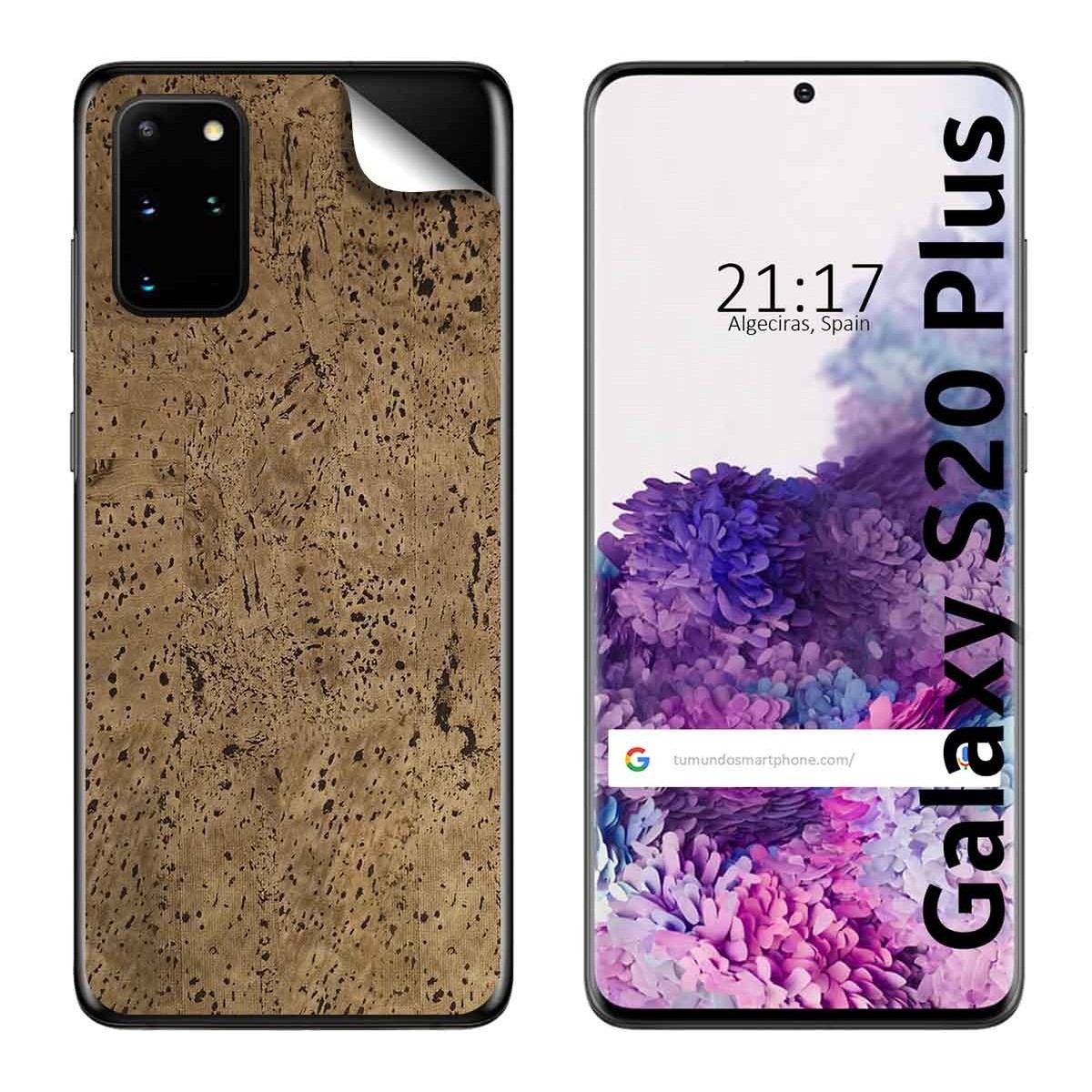 Pegatina Vinilo Autoadhesiva Textura Corcho para Samsung Galaxy S20+ Plus