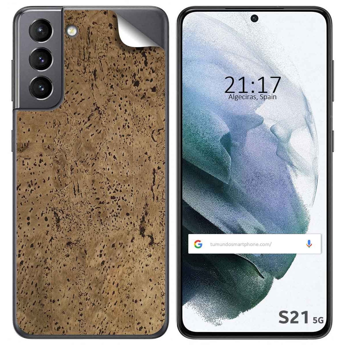Pegatina Vinilo Autoadhesiva Textura Corcho para Samsung Galaxy S21 5G