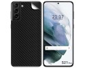 Pegatina Vinilo Autoadhesiva Textura Carbono para Samsung Galaxy S21+ Plus 5G