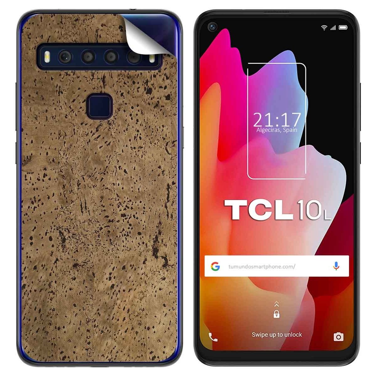 Pegatina Vinilo Autoadhesiva Textura Corcho para TCL 10L