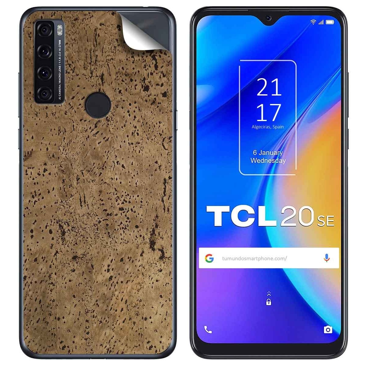Pegatina Vinilo Autoadhesiva Textura Corcho para TCL 20 SE