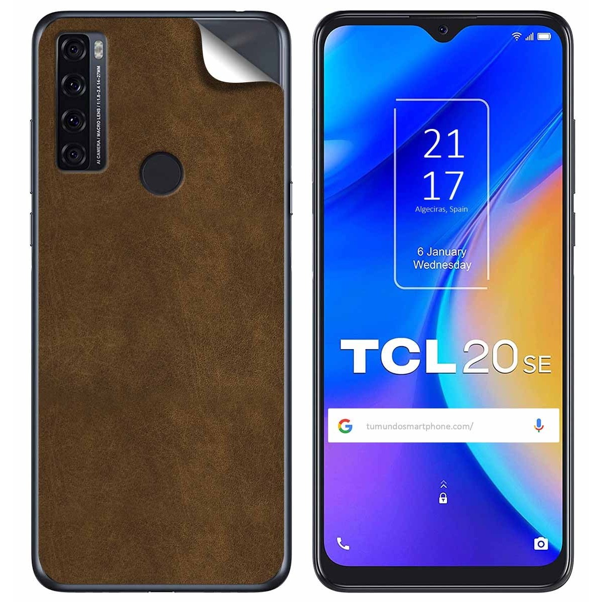 Pegatina Vinilo Autoadhesiva Textura Piel para TCL 20 SE