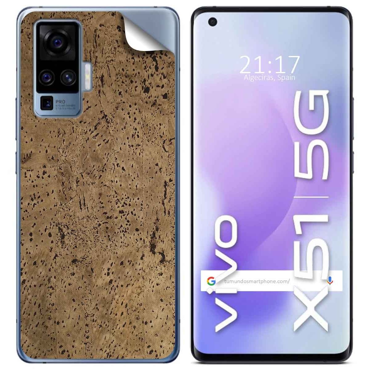 Pegatina Vinilo Autoadhesiva Textura Corcho para Vivo X51 5G
