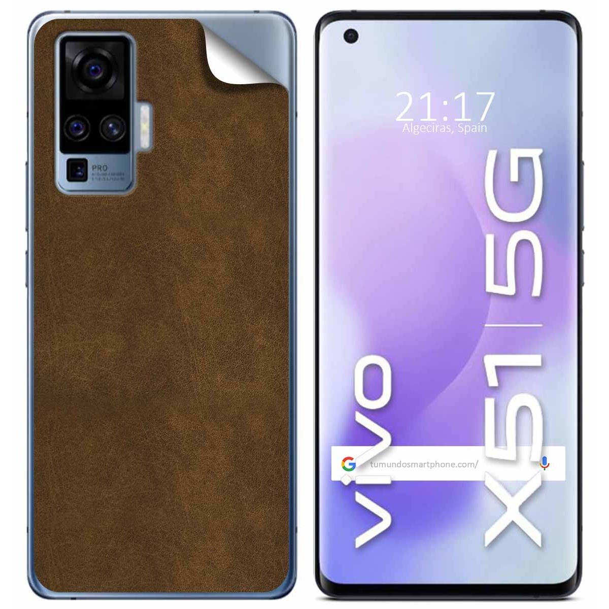 Pegatina Vinilo Autoadhesiva Textura Piel para Vivo X51 5G