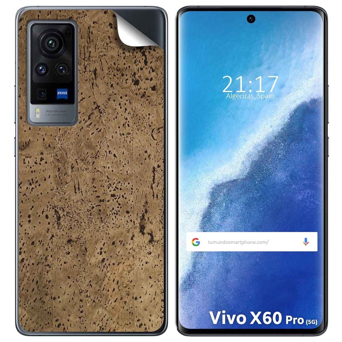 Pegatina Vinilo Autoadhesiva Textura Corcho para Vivo X60 Pro 5G