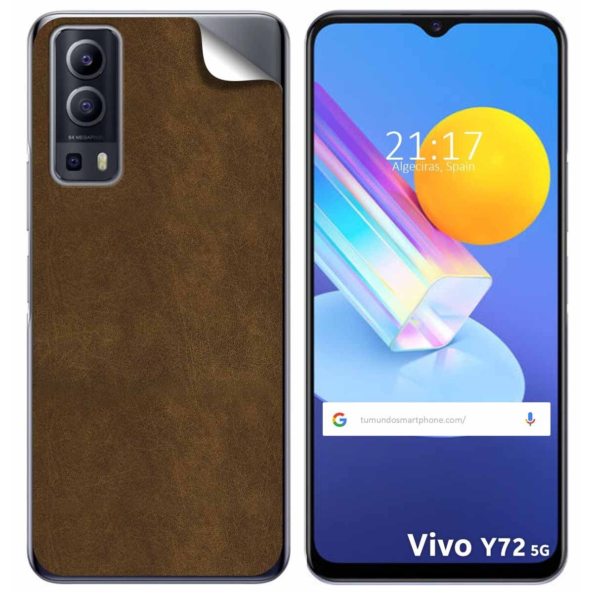 Pegatina Vinilo Autoadhesiva Textura Piel para Vivo Y52 5G / Y72 5G