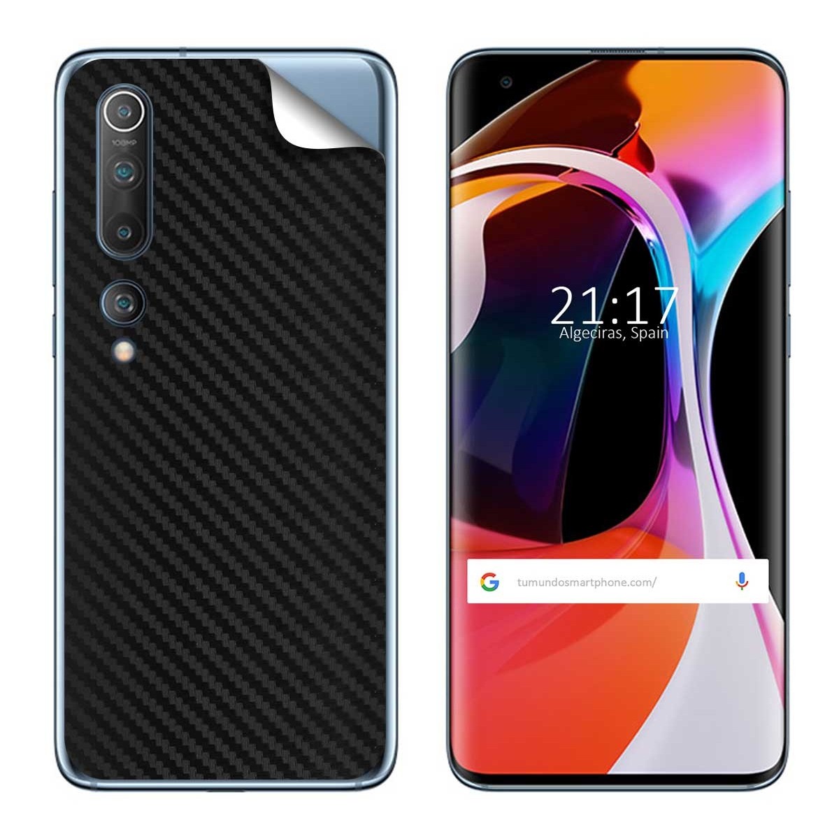 Pegatina Vinilo Autoadhesiva Textura Carbono para Xiaomi Mi 10 / Mi 10 Pro