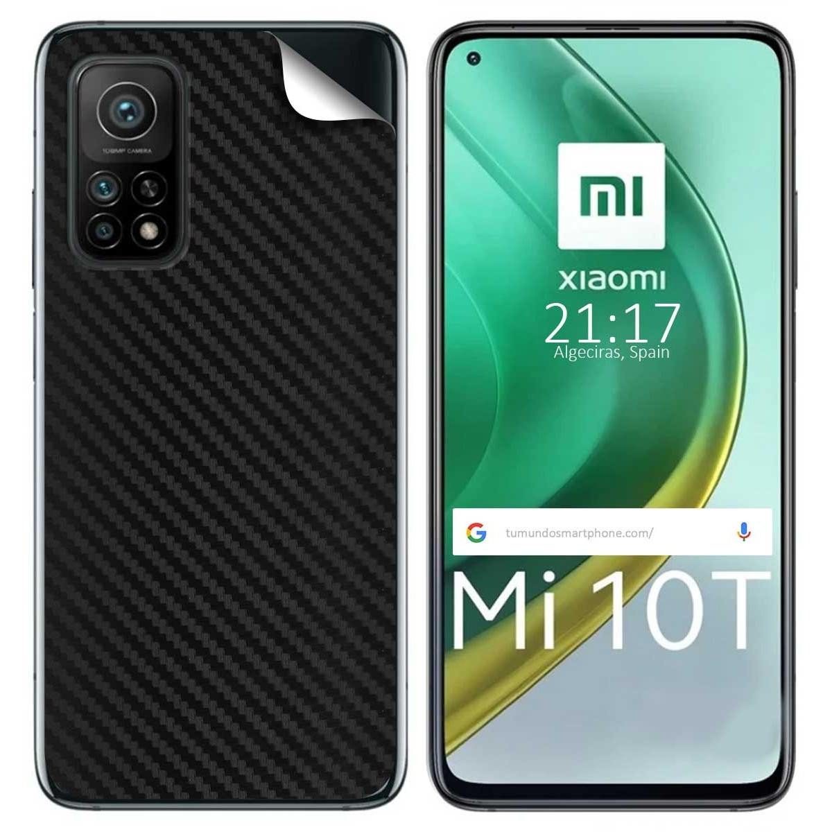 Pegatina Vinilo Autoadhesiva Textura Carbono para Xiaomi Mi 10T / MI 10T Pro