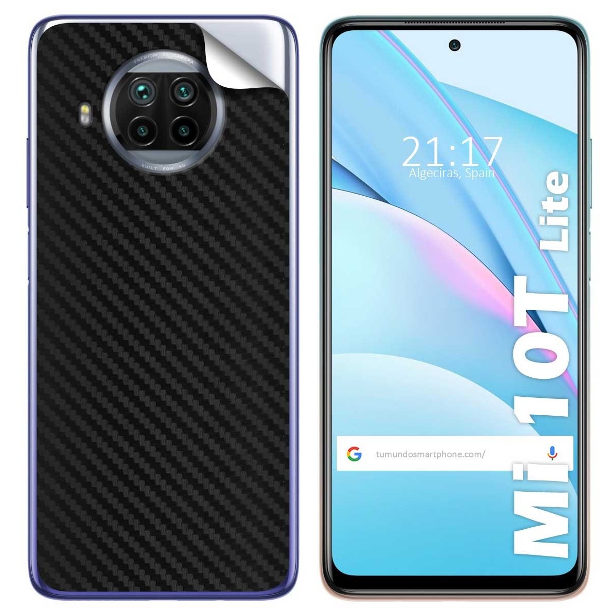 Pegatina Vinilo Autoadhesiva Textura Carbono para Xiaomi Mi 10T Lite