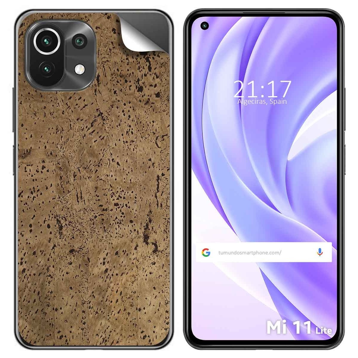 Pegatina Vinilo Autoadhesiva Textura Corcho para Xiaomi Mi 11 Lite 4G / 5G / 5G NE