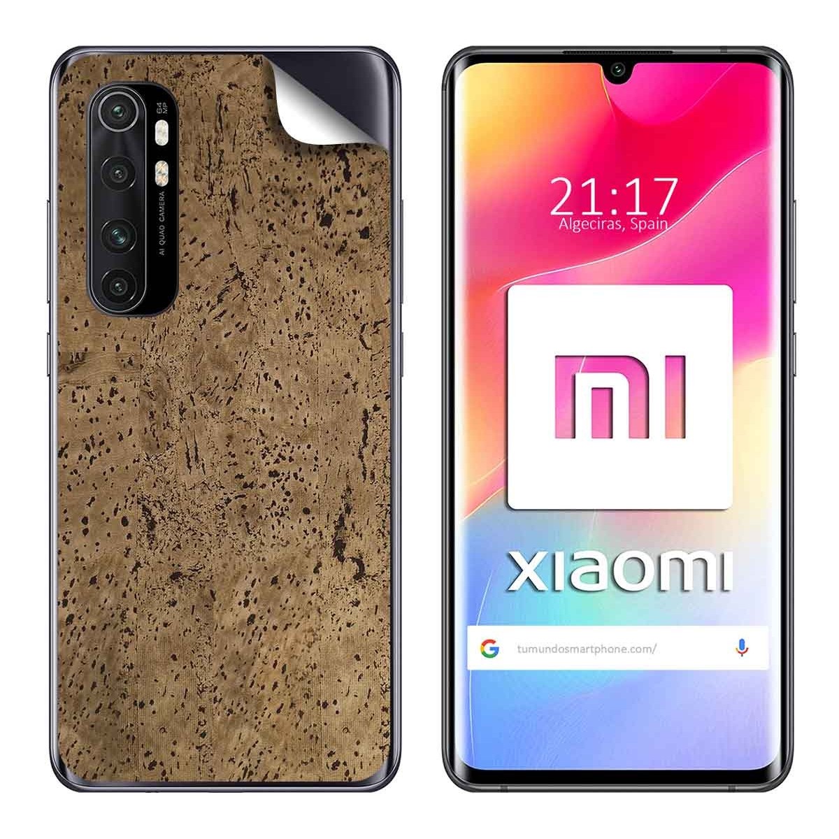 Pegatina Vinilo Autoadhesiva Textura Corcho para Xiaomi Mi Note 10 Lite