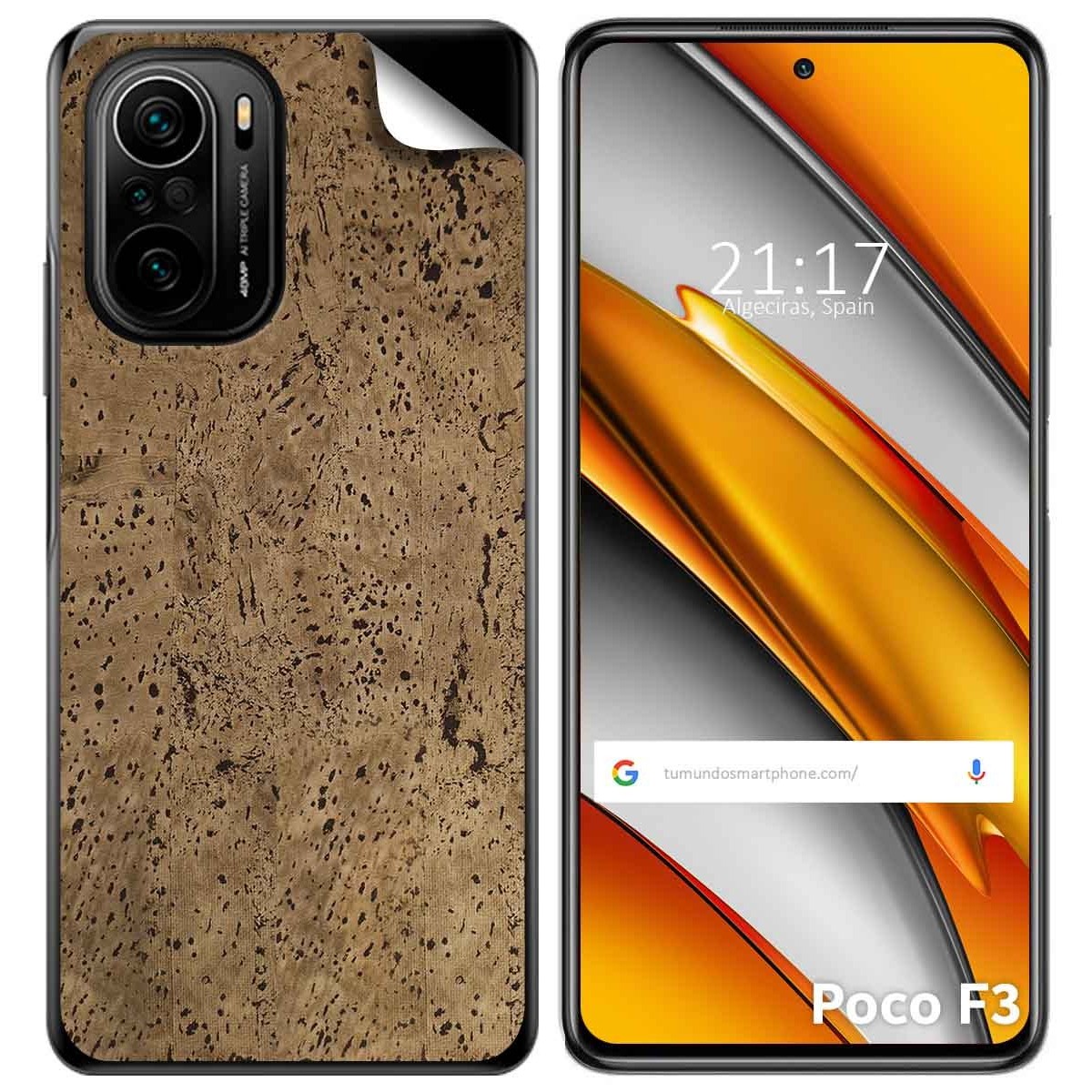 Pegatina Vinilo Autoadhesiva Textura Corcho para Xiaomi POCO F3 5G / Mi 11i 5G