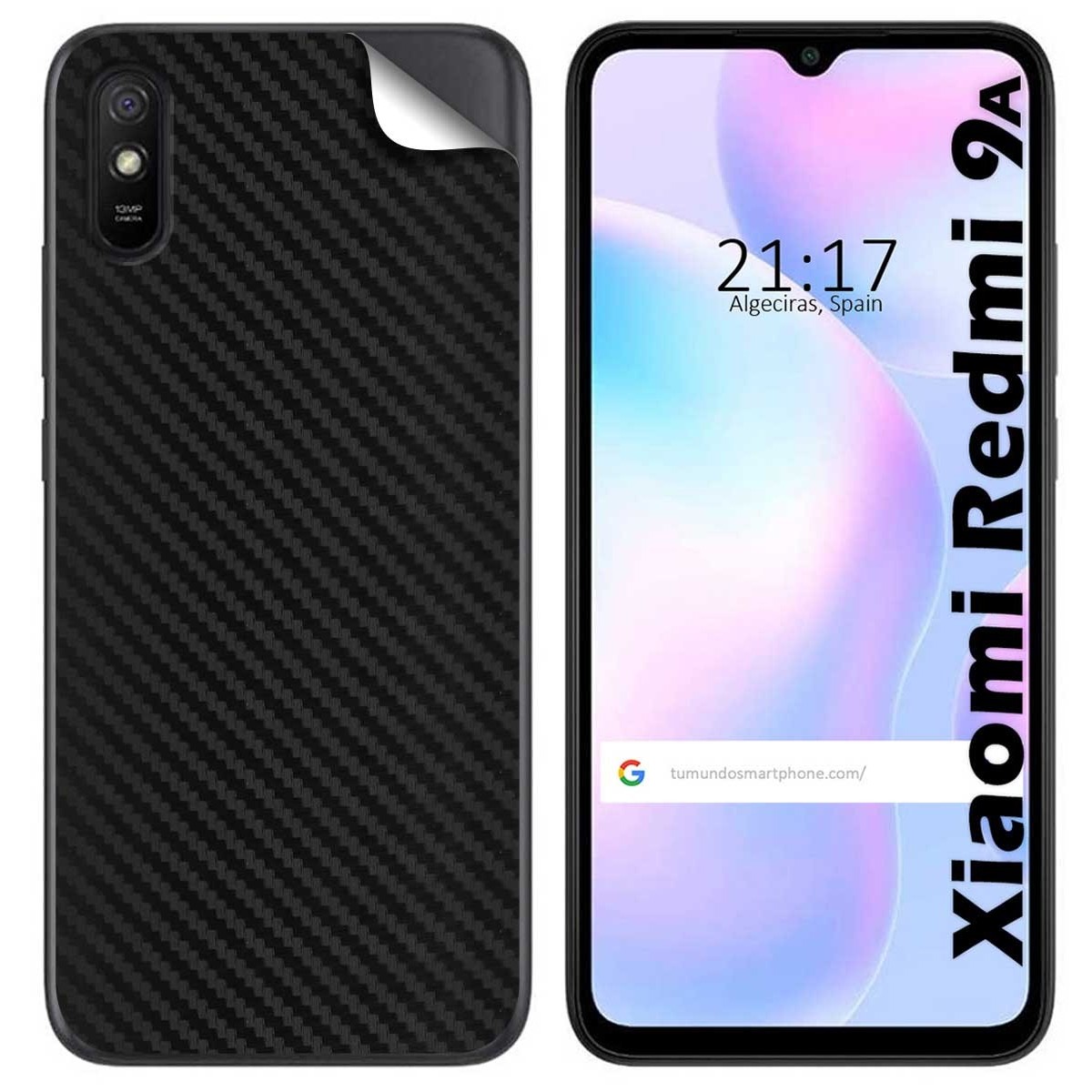 Pegatina Vinilo Autoadhesiva Textura Carbono para Xiaomi Redmi 9A / 9AT