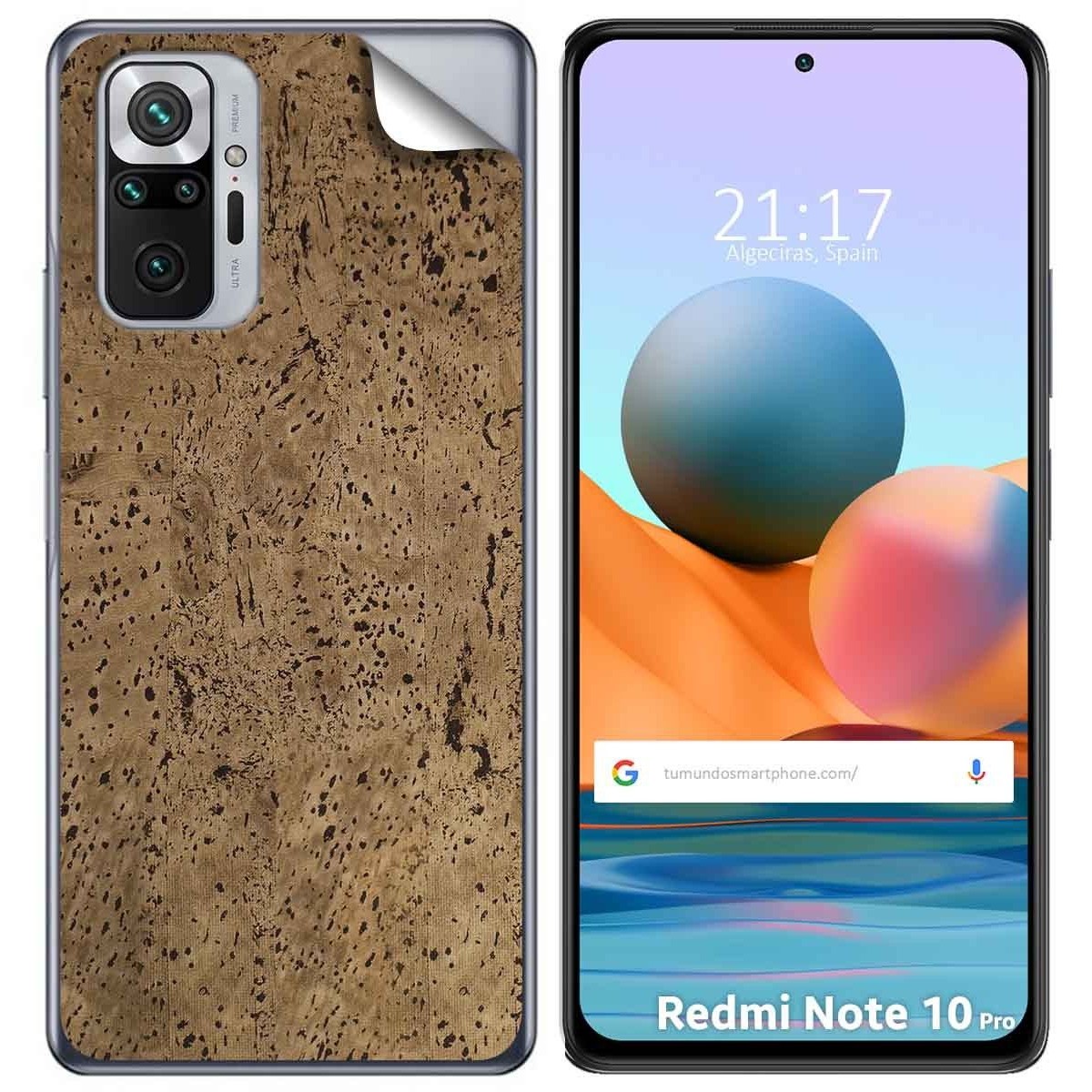 Pegatina Vinilo Autoadhesiva Textura Corcho para Xiaomi Redmi Note 10 Pro