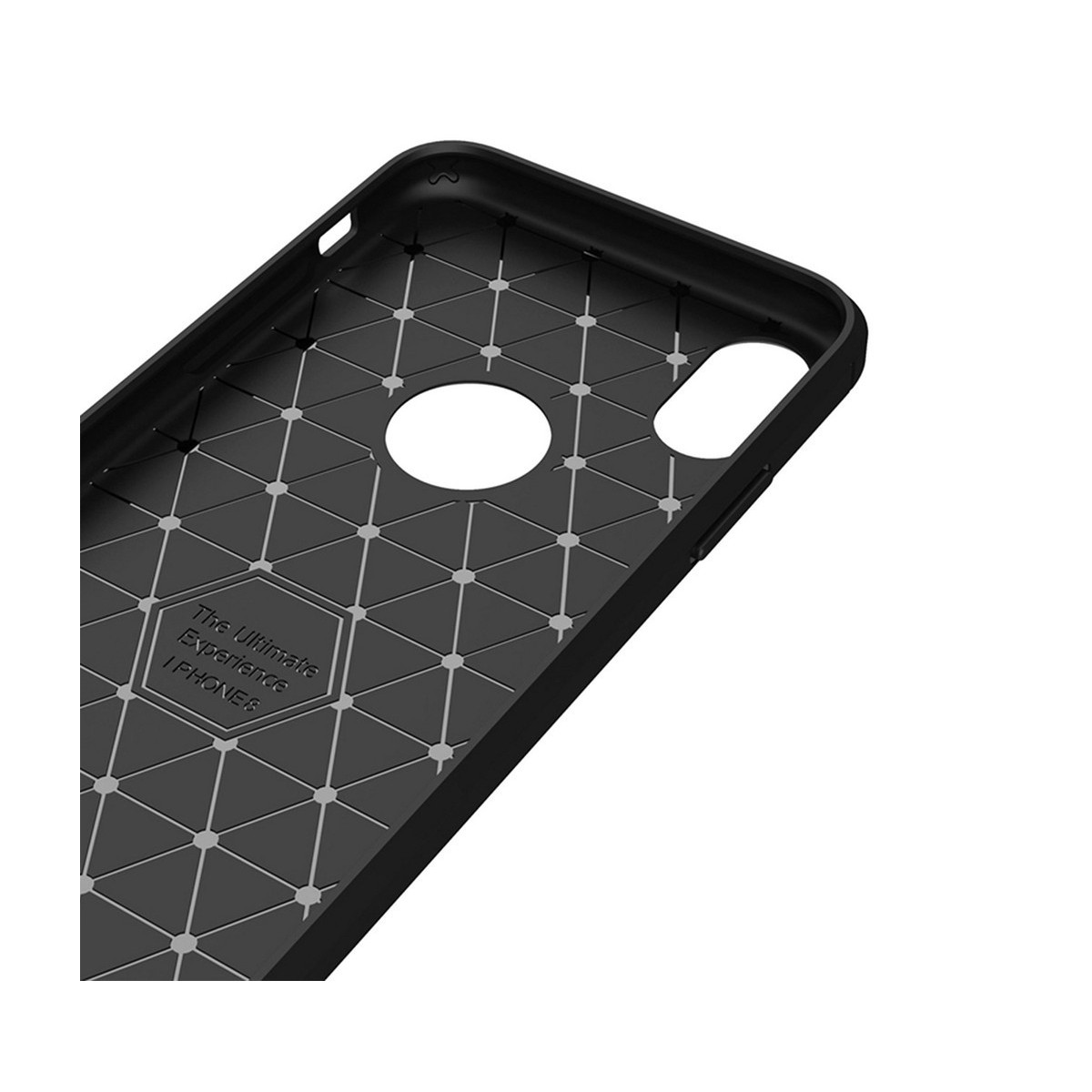 Funda Gel Tpu Tipo Carbon Negra para Iphone X / Xs