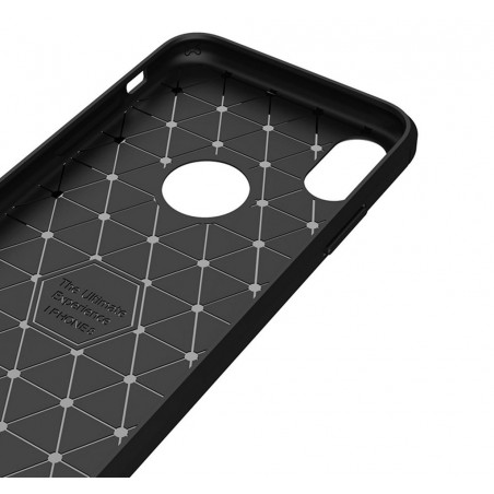 Funda Gel Tpu Tipo Carbon Negra para Iphone X / Xs