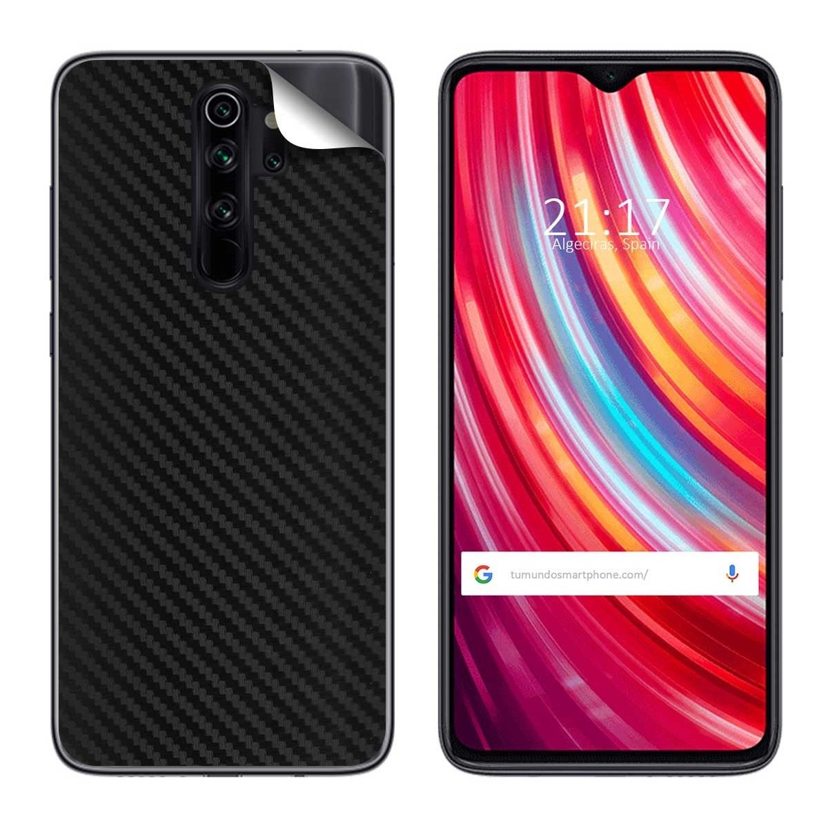 Pegatina Vinilo Autoadhesiva Textura Carbono para Xiaomi Redmi Note 8 Pro