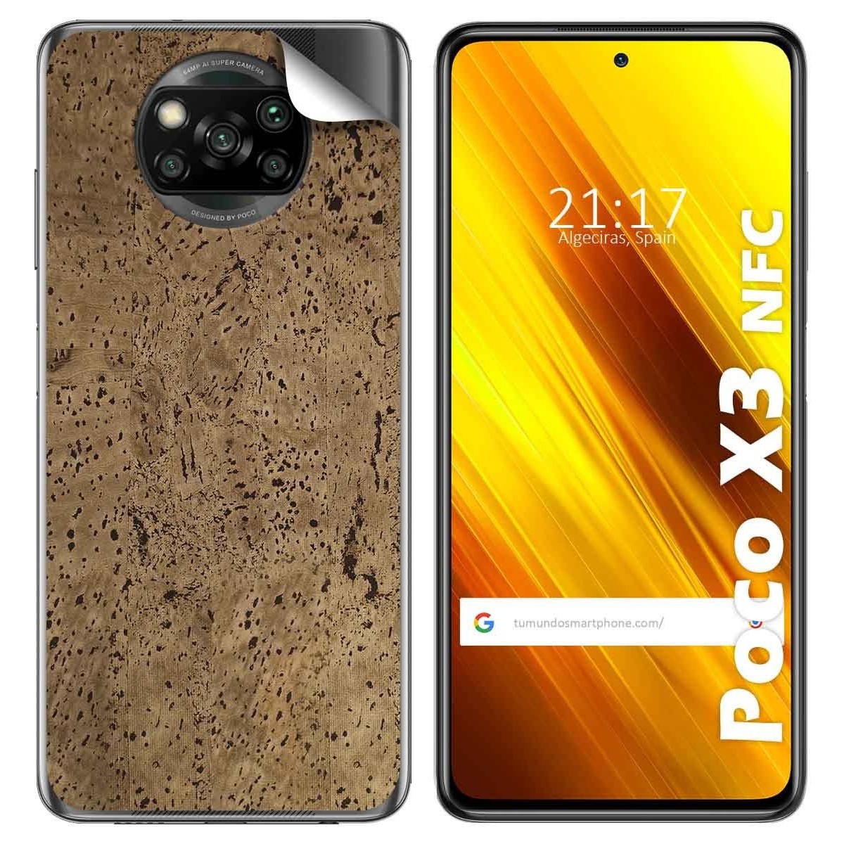 Pegatina Vinilo Autoadhesiva Textura Corcho para Xiaomi POCO X3 NFC / X3 Pro