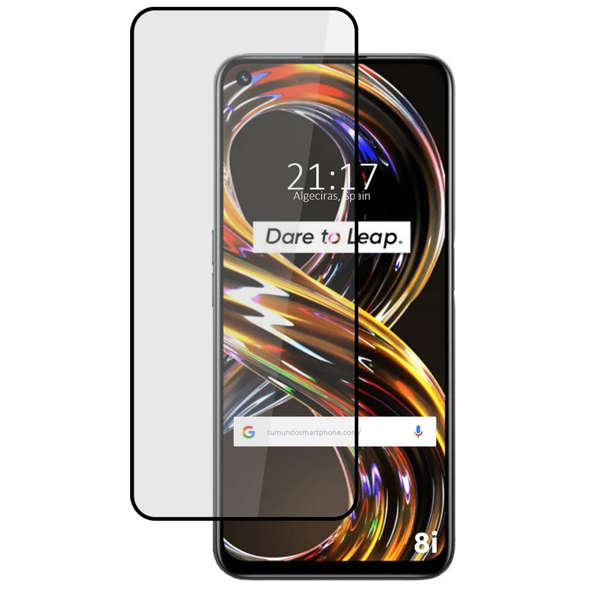 Protector Cristal Templado Completo 5D Full Glue Negro para Realme 8i Vidrio